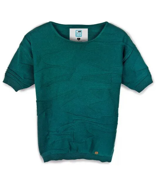 Gary Mash GARY MASH Kurzarm-Pullover Vina aus Biobaumwolle, Petrol, – Produktbild 2 von 4