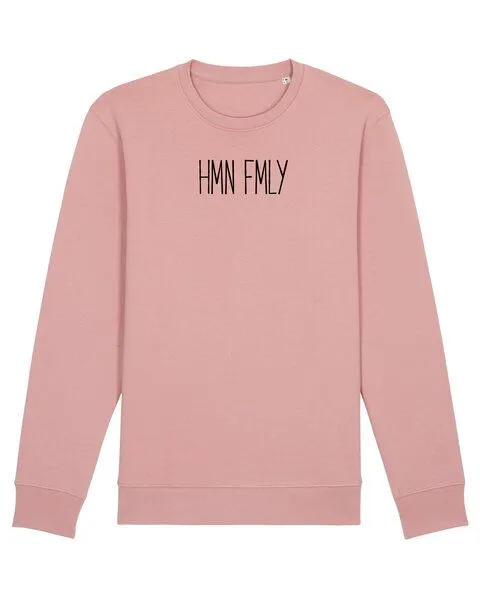 Human Family Human Family Bio Unisex Rundhals-Sweatshirt - "HMN FMLY", Altrosa (rose), – Produktbild 1 von 4