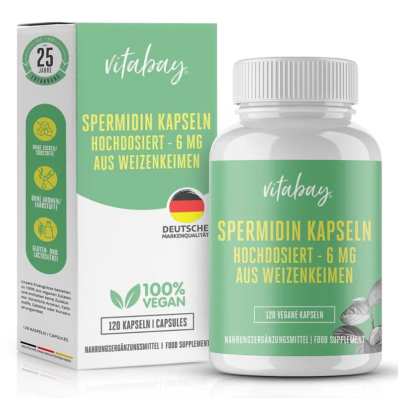 Vitabay Vitabay Spermidin 6 mg hochdosiert Kapseln – Produktbild 1 von 1