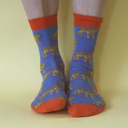 Fräulein Prusselise Fräulein Prusselise Tiger Socke rot blau, bunt gemustert, Streifen – Produktbild 1 von 1