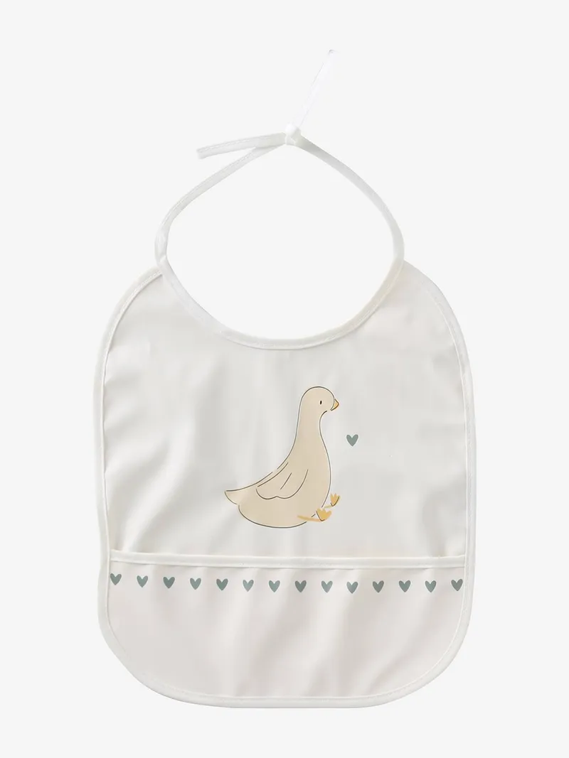 Vertbaudet Baby Lätzchen mit Auffangtasche, Weiß, – Produktbild 1 von 4