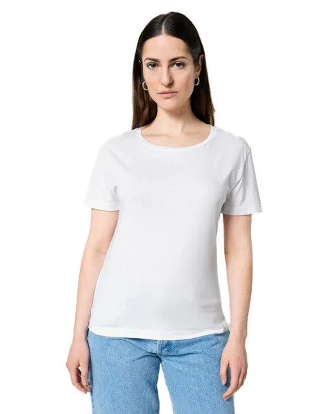 YTWOO YTWOO Damen-Scoop-Neck-T-Shirt aus Bio-Baumwolle, Weiß, – Produktbild 2 von 4