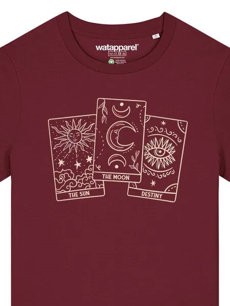 watapparel watapparel T-Shirt Frauen Tarot Set, Burgundy, – Produktbild 3 von 3