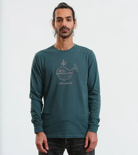 Gary Mash GARY MASH Langarmshirt Scott Walnuss aus Biobaumwolle, Grün, – Produktbild 1 von 4