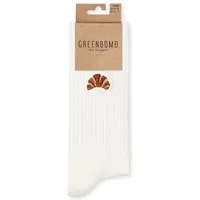 GreenBomb GREENBOMB Crossaint Tennis Socks - Lässige Socken aus Bio-Baumwoll Mix / hochwertiger Print / Fair & Vegan, Grau (ecru), – Produktbild 1 von 1