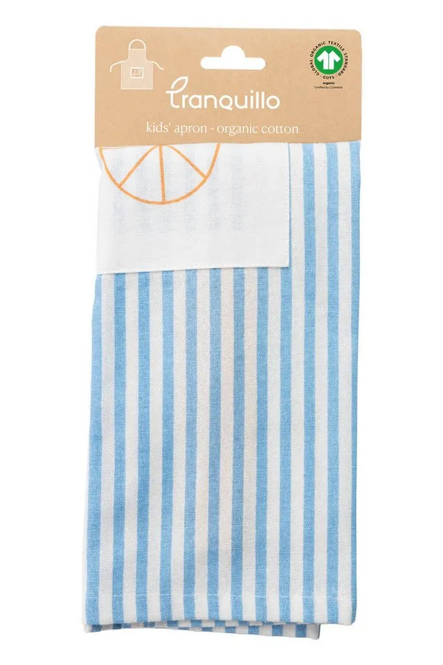 Tranquillo Tranquillo Kochschürze für Kinder VELOBLOOM 60x50cm Bio-Baumwolle Fronttasche Fahrradmotiv, (Einzelartikel), GOTS-zertifizierte Kinderschürze, pflegeleicht und robust, Blau, – Produktbild 2 von 3