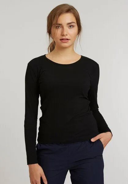 THOKKTHOKK ThokkThokk Damen Longsleeve Bio Fair, Black (schwarz), – Produktbild 1 von 5