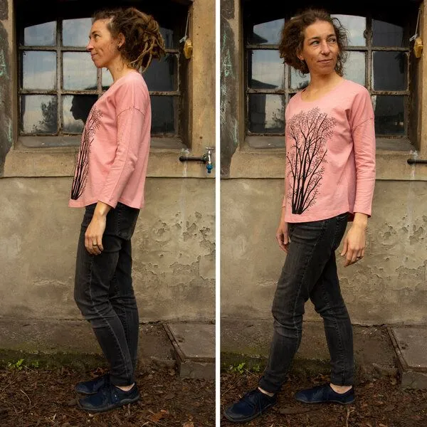 Cmig Cmig Erle mit Elster 3/4-Ärmel-T-Shirt in canyon pink – Produktbild 4 von 4