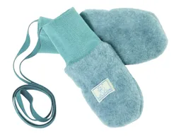 Pickapooh Pickapooh Baby und Kinder Fäustlinge Bio-Schurwolle Fleece sea green Gr. 1 (bis 9 Monate) – Produktbild 1 von 1