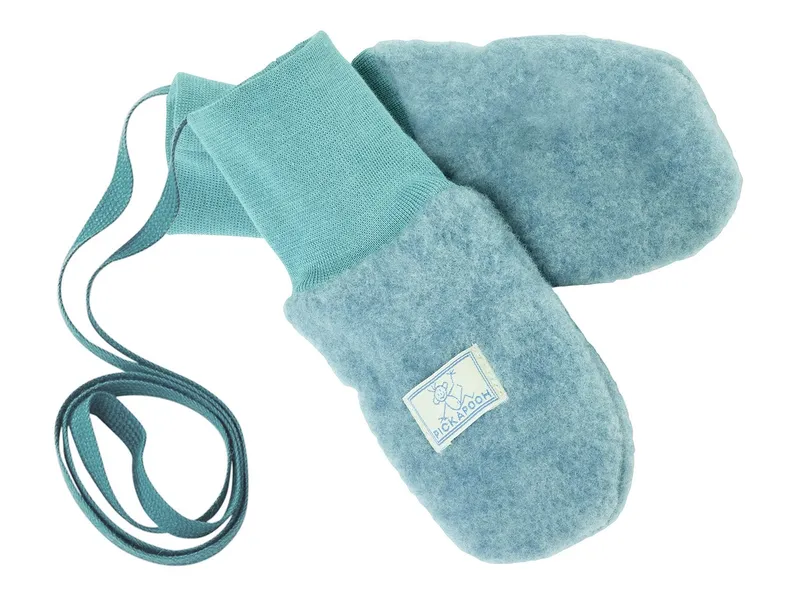 Pickapooh Pickapooh Baby und Kinder Fäustlinge Bio-Schurwolle Fleece (bis 9 Monate), Türkis, – Produktbild 1 von 1