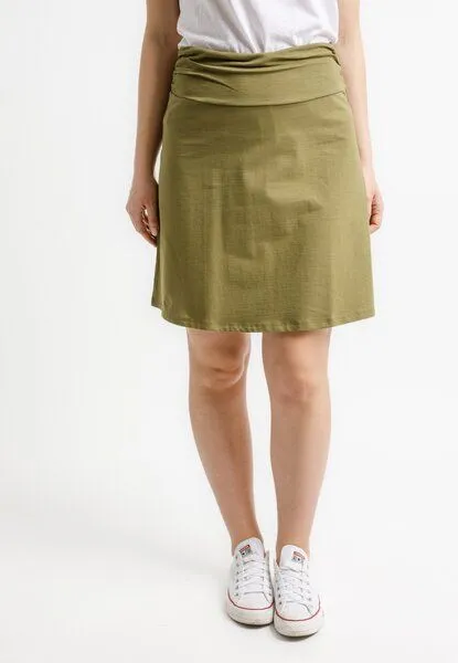 Leela Cotton Leela Cotton Damen Rock ROLANIE, Grün (oliv), – Produktbild 1 von 3