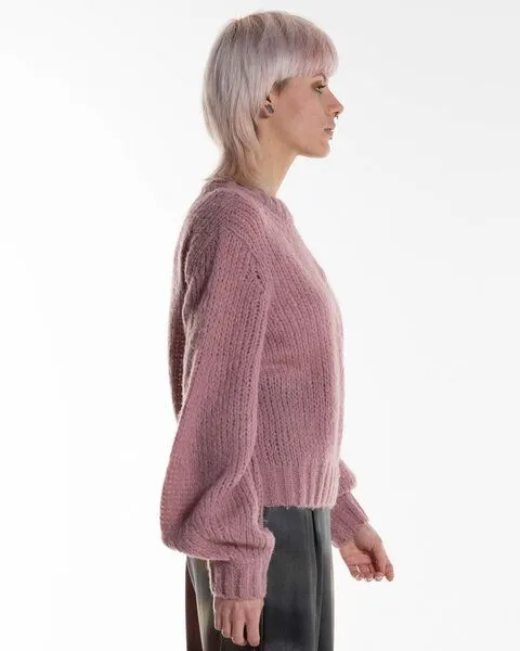 Alma & Lovis Alma & Lovis Kuscheliger Loose-Fit Pullover im Alpaka-Mix | Ballonärmel Pullover, Rose quarz (rosa), – Produktbild 4 von 4