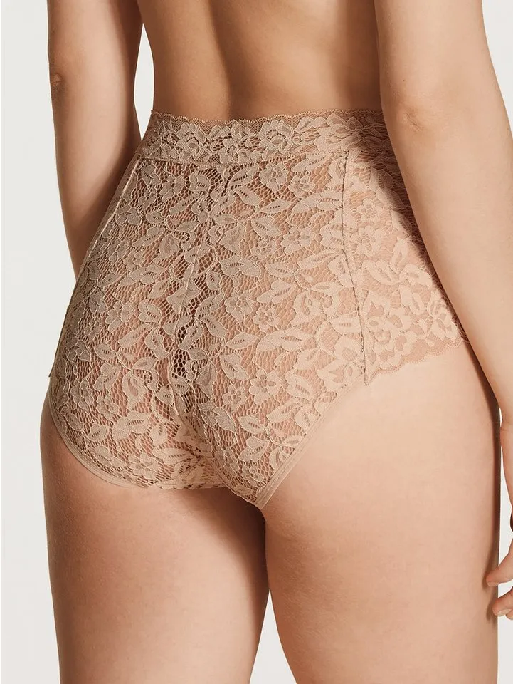 CALIDA CALIDA High-Waist-Slip Natural Comfort Lace weiche, verspielte Spitze, elastisch, extrabreiter Bund, bequem, Beige, – Produktbild 3 von 5