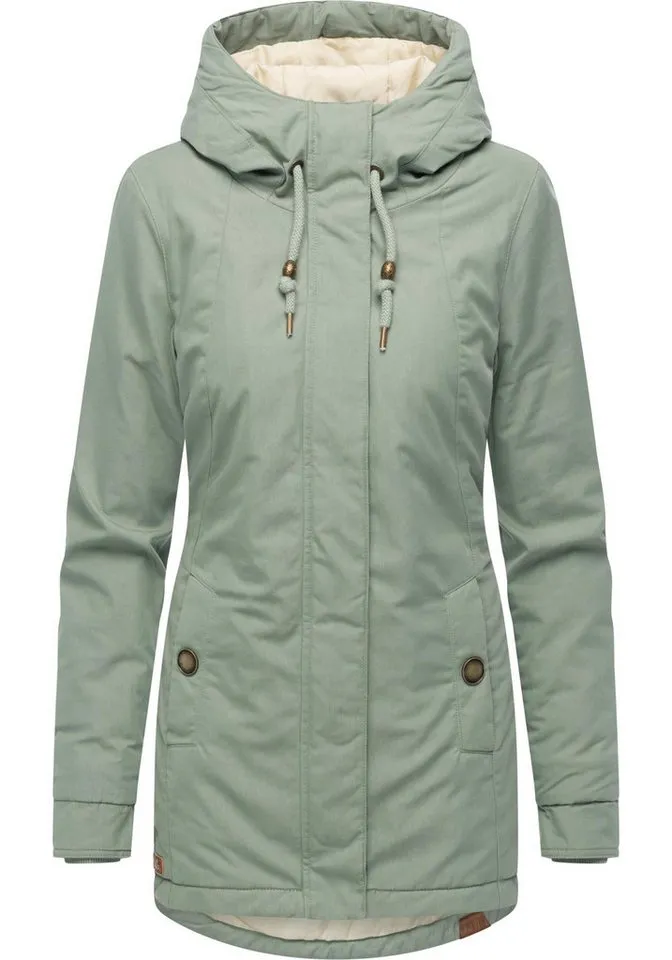 ragwear ragwear Winterjacke Monadena Parka YOUMODO Warmer Kurzmantel mit Kapuze, Grau|grün, – Produktbild 2 von 5