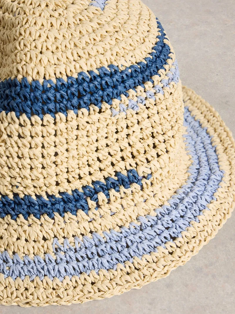 White Stuff Sonnenhut Crochet - Einheitsgröße, Blau multi, – Produktbild 2 von 2