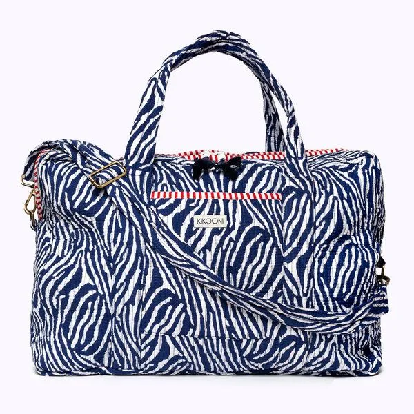 KIKOONI KIKOONI handgefertigte große Reisetasche TRAVELER BAG, Blue zebra, – Produktbild 3 von 4