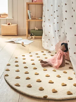 Vertbaudet Runder Kinderzimmer Teppich GOLDHERZ – Produktbild 1 von 1