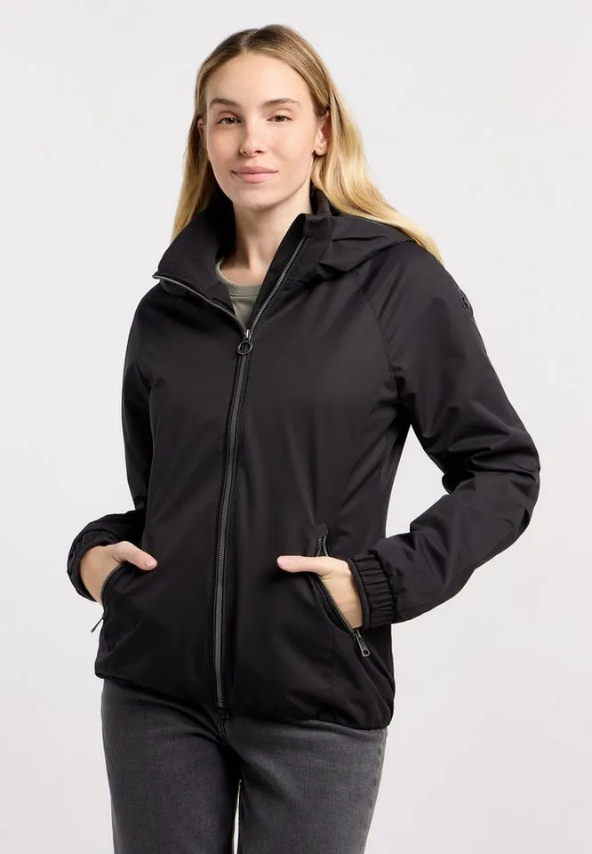 ragwear ragwear Outdoorjacke DIZZIE Wasserabweisend mit Kordelzug am Saum und Reißverschlusstaschen, Schwarz, – Produktbild 2 von 5