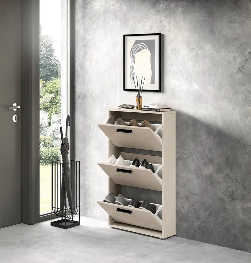 PREISBRECHER Schuhkipper Sam, ca. 6 Paar Schuhe, in Kaschmir - 59x103x17cm (BxHxT) – Produktbild 4 von 5