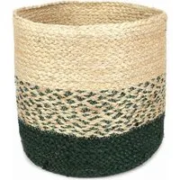 El Puente El Puente Korb | Fair Trade & Handmade aus Bangladesch, Grün,natur, – Produktbild 1 von 1