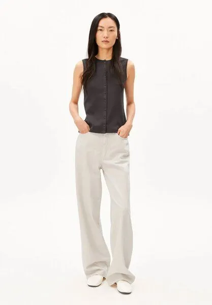 ARMEDANGELS ARMEDANGELS RIB BUTTON Damen Top aus Bio-Baumwoll Mix, Dark steel, – Produktbild 5 von 5