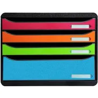 Exacompta Exacompta Schubladenbox "Iderama", DIN A4+, 4 Schubladen, regenbogen – Produktbild 1 von 1