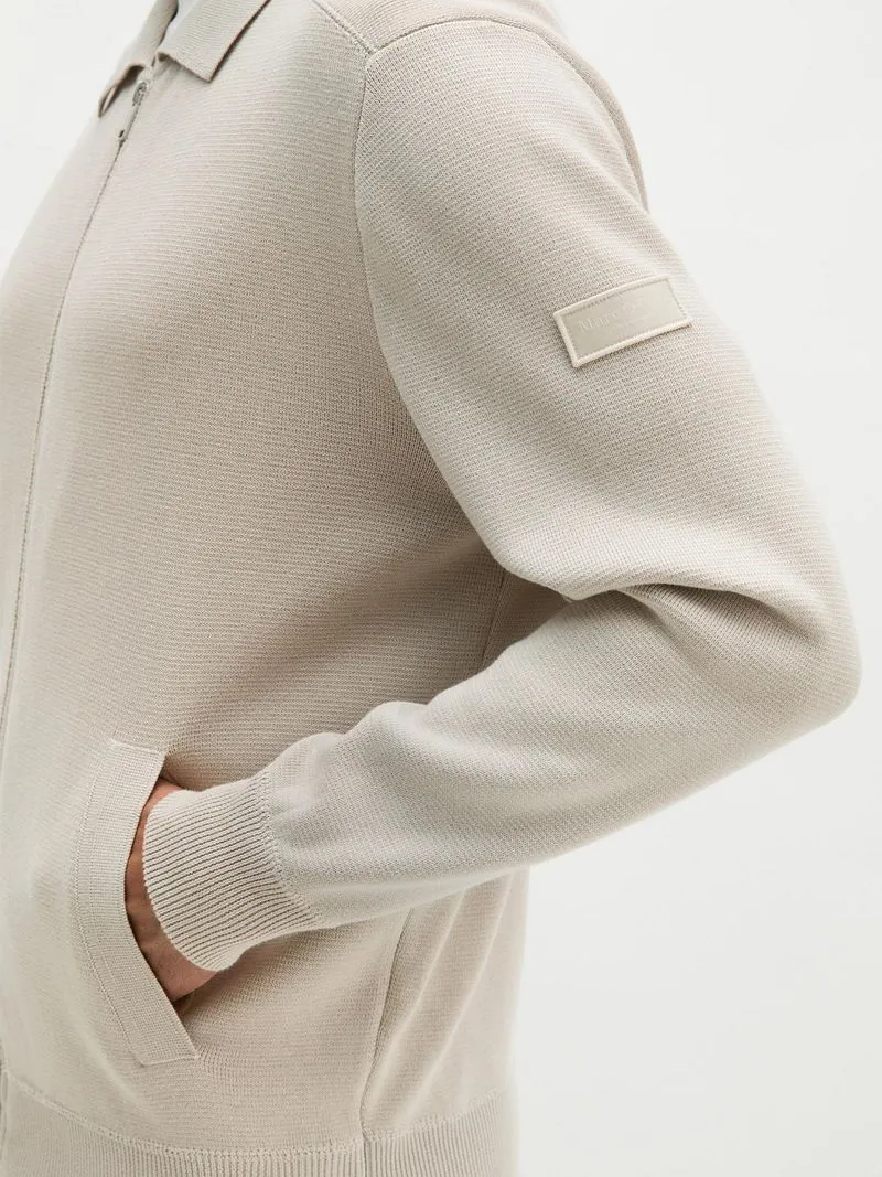 Marc O'Polo Marc O'Polo Strickjacke mit Reißverschluss Grey Silk - Größe L, Beige, – Produktbild 3 von 5