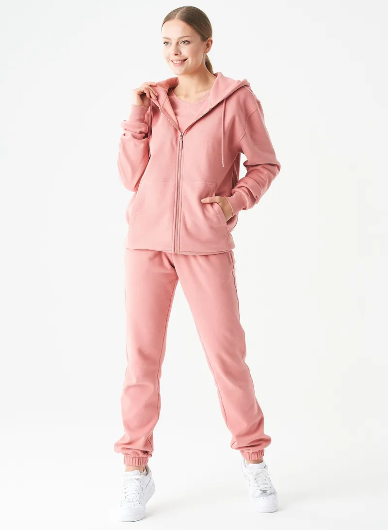 ORGANICATION ORGANICATION Herren vegan Unisex Zip Up Hoodie Junda Blush, Rosa, – Produktbild 1 von 2