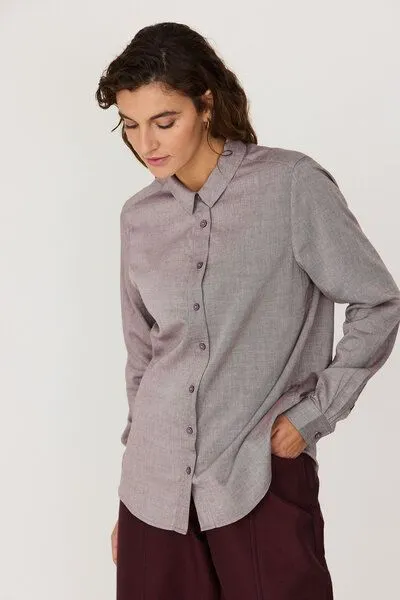 SKFK SKFK Langarm-Bluse ASUNE, Red melange, – Produktbild 3 von 4