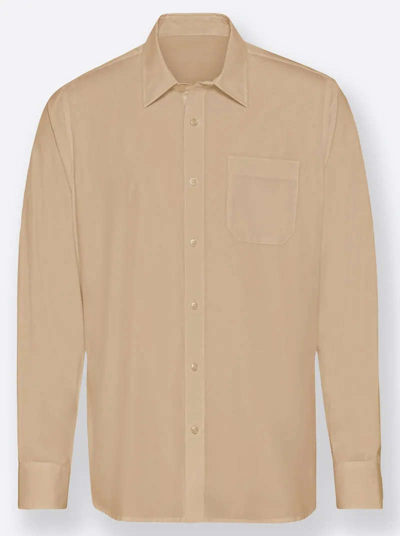 marco donati Langarmhemd beige, Beige, – Produktbild 1 von 2