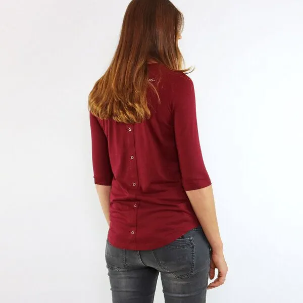 Gary Mash GARY MASH Longsleeve Montreal Bordeaux aus Modal®-Mix, Rot, – Produktbild 3 von 4