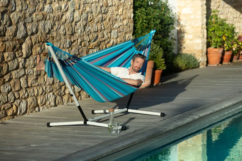 La Siesta La Siesta Hängemattengestell Nautico coolgrey,90x270-310,95-115cm,Stahl pulverbeschichtet, Schwarz, – Produktbild 3 von 4
