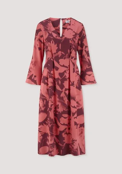 hessnatur hessnatur Print Kleid Midi Relaxed aus reiner LENZING ECOVERO Viskose, Mahagoni, – Produktbild 4 von 4