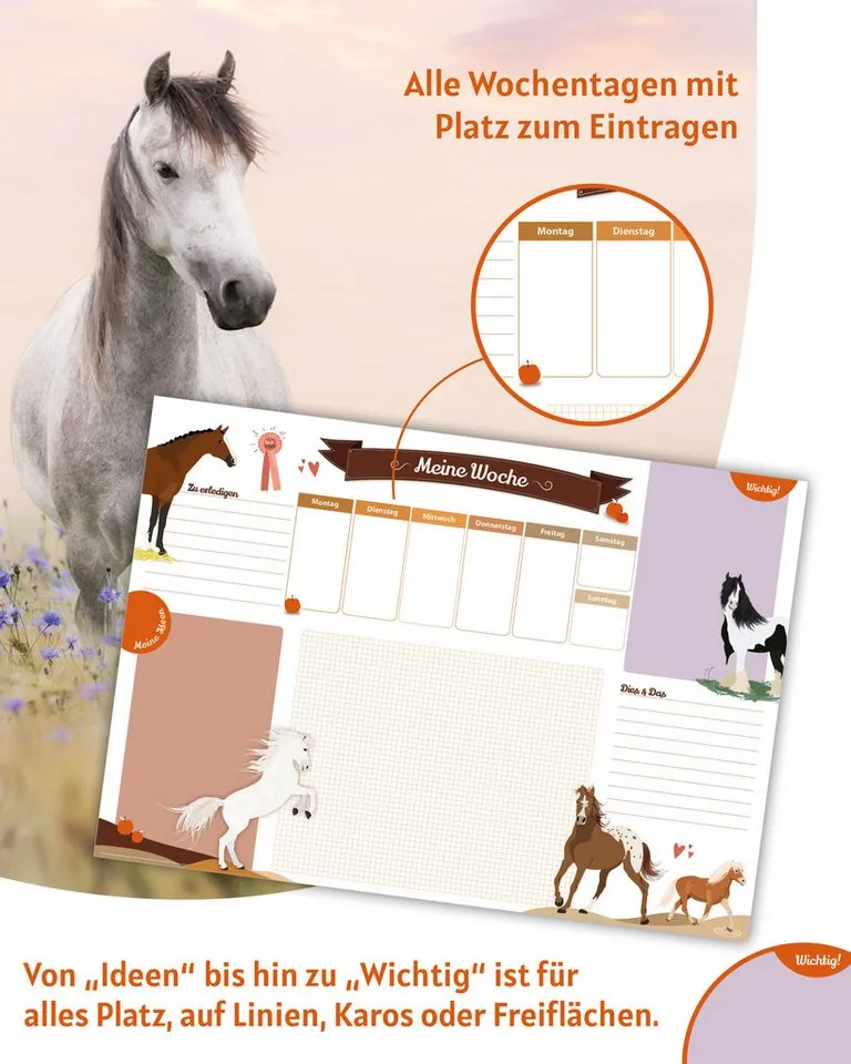 Close Up Schreibtischunterlage Pferde Schreibtischunterlage zum Abreißen – Produktbild 2 von 4