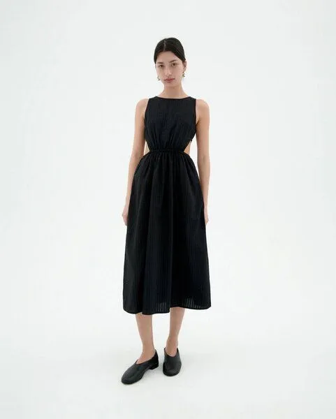 thinking mu thinking mu Kin Dress, Schwarz (black seersucker), – Produktbild 1 von 4