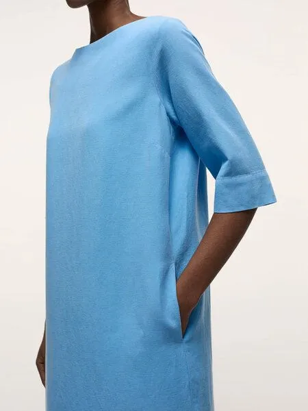 LANIUS LANIUS Etuikleid aus TENCEL mit Leinen, Blue sea, – Produktbild 4 von 4