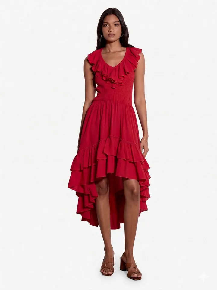 Apricot Apricot Midikleid Rüschen, Rot, – Produktbild 2 von 4