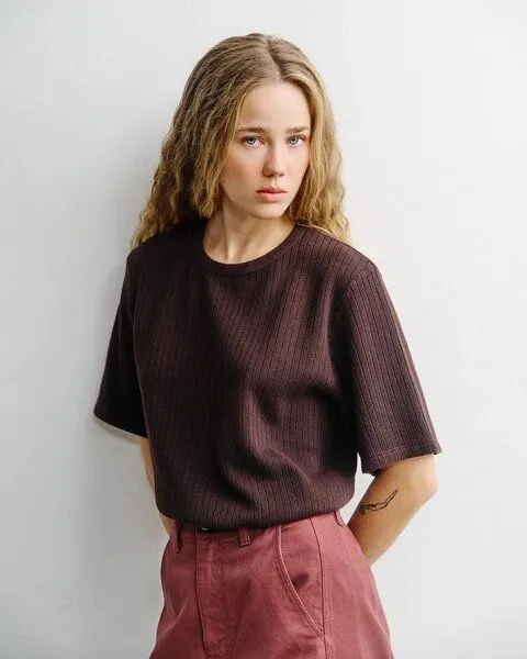 Rotholz Rotholz Ripped T-Shirt - Unisex - aus Bio-Baumwolle, Dark brown, – Produktbild 4 von 4