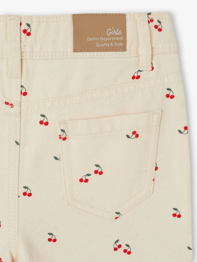 Vertbaudet Vertbaudet Weite Mädchen Hose Worker-Style mit Kirschen, Vanille, – Produktbild 3 von 3