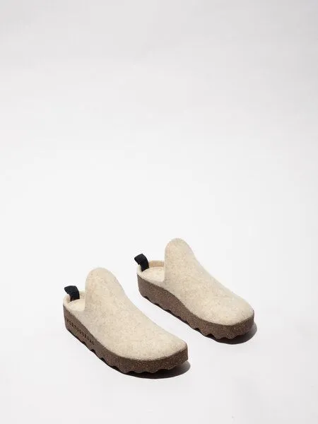 ASPORTUGUESAS ASPORTUGUESAS Filz Pantolette Come, White, – Produktbild 3 von 4