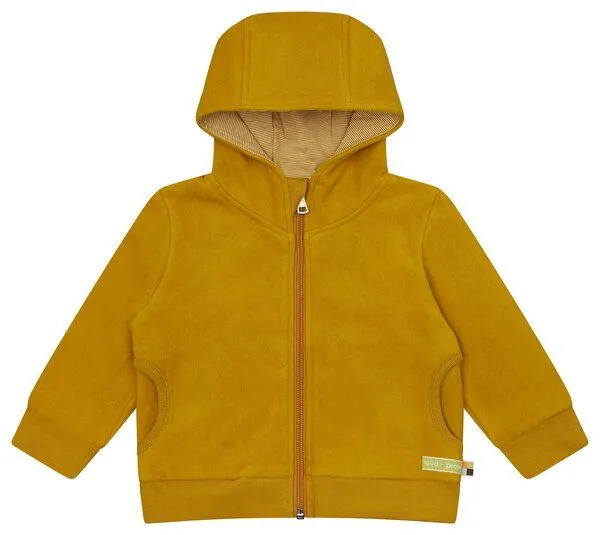 loud + proud loud + proud Babys & Kinder Jacke aus Baumwoll-Fleece, GOTS-zertifiziert, Curry(gelb), – Produktbild 1 von 3
