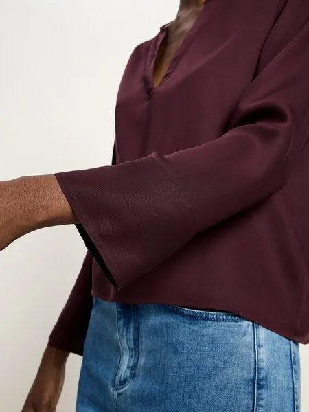 LANIUS LANIUS Bluse aus TENCEL, Bordeaux, – Produktbild 4 von 4