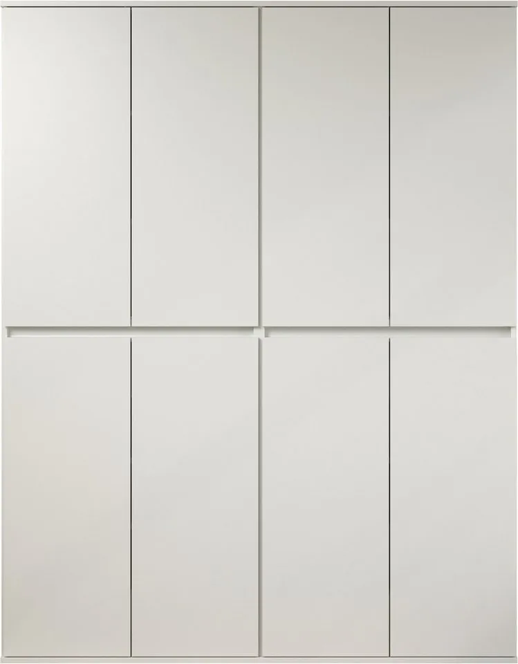 Home affaire Garderoben-Set Novara, (Komplett-Set, 2-St), Garderobenschränke mit insgesamt 16 Fächern - (B/T/H) 148/34/191 cm, Weiß, – Produktbild 3 von 5