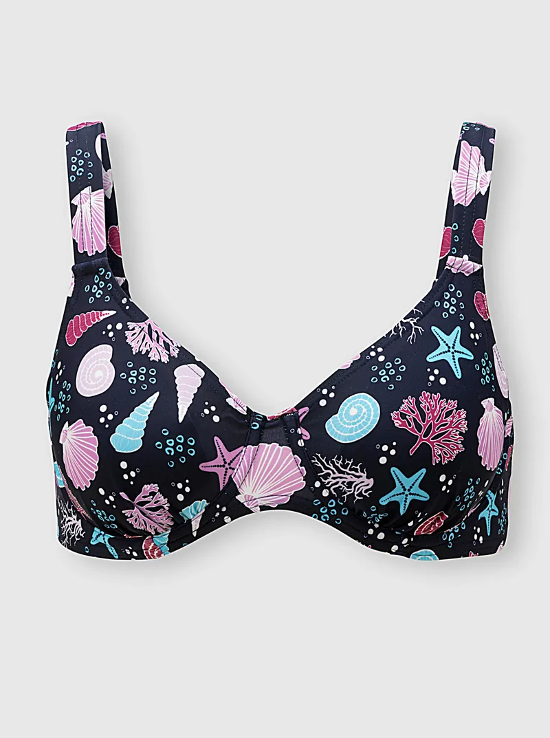 feel good Bikini marine-aqua-bedruckt, Marine-aqua-bedruckt, – Produktbild 1 von 2