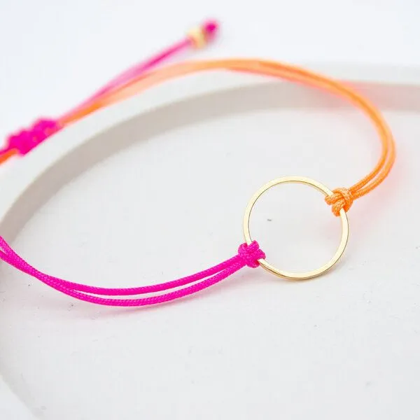Bow & Hummingbird Bow & Hummingbird Armband auf Karte - Ring - Für Dich, Neon-pink/neon-orange, – Produktbild 1 von 2
