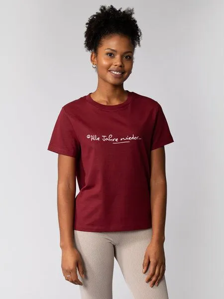 watapparel watapparel T-Shirt Frauen Alle Jahre wieder, Burgundy, – Produktbild 2 von 2