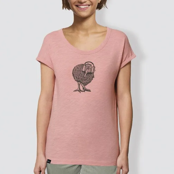 little kiwi little kiwi Damen T-Shirt, "Abschalten", Rosé, Rosa, – Produktbild 1 von 2