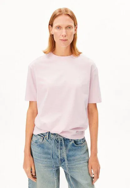 ARMEDANGELS ARMEDANGELS TARJAA Damen Heavyweight T-Shirt aus recyceltem Baumwoll Mix, Pink mist, – Produktbild 1 von 4