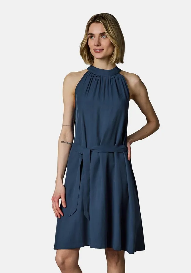 ragwear ragwear A-Linien-Kleid Angylee Print YOUMODO Leichtes Sommerkleid mit Neckholder und Bindegürtel, Blau, – Produktbild 1 von 5