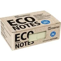Memo 6 memo Recycling-Haftnotizen 100 Blatt 50 x 40 mm, pastellgelb im Recyclingkarton – Produktbild 1 von 1